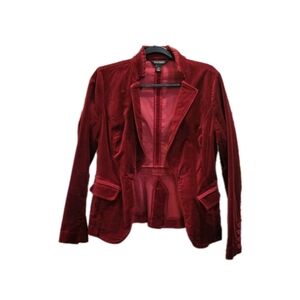 BURGUNDY VELVET BLAZER FROM WHITE HOUSE BLACK MARKET EUC SIZE 6